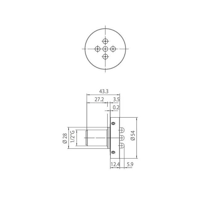 Bossini Liberty Форсунка гидромассажная круглая Ø54мм, цвет: хром
