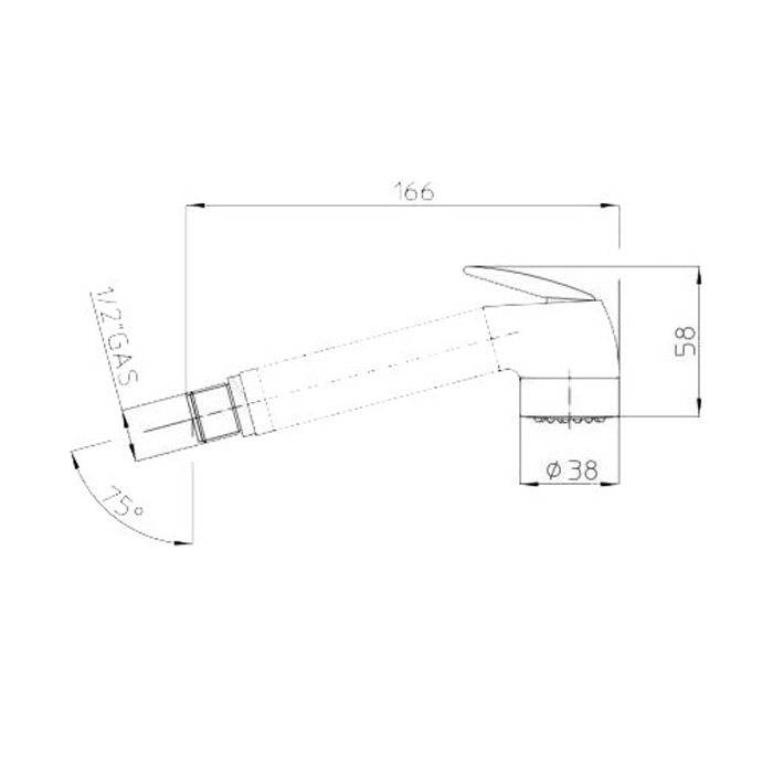 Bossini Nikita Комплект: запорный вентиль, 1/2M лейка с клапаном подачи из латуни, - шланг латунный, цвет: хром