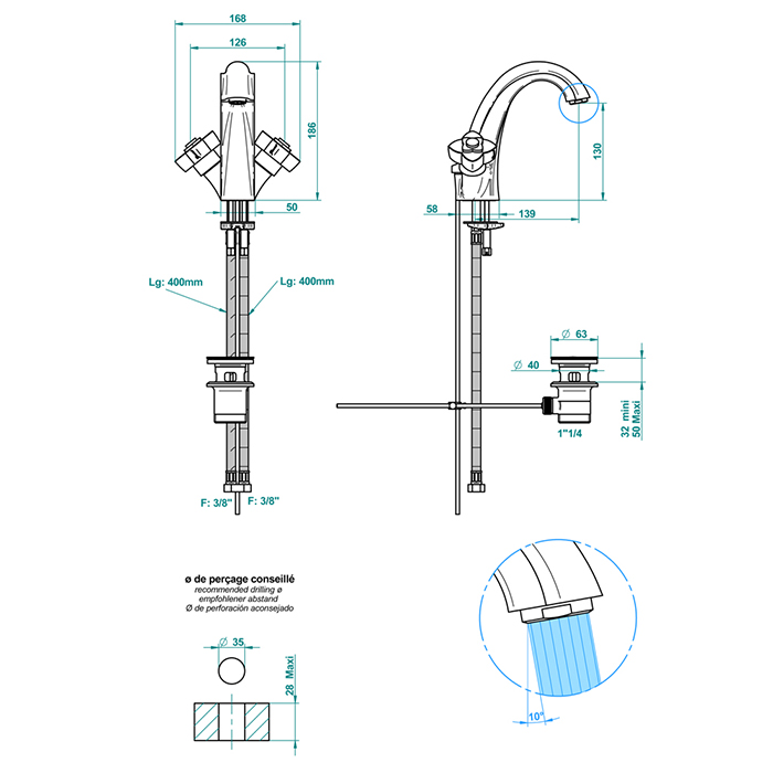 THG Pуtale de cristal clair Смеситель для раковины, 1 отв., цвет: хром/прозрачный хрусталь