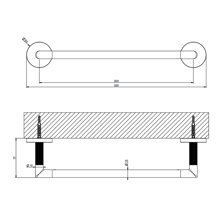 Gessi Anello Полотенцедержатель 30 см, подвесной, цвет: хром