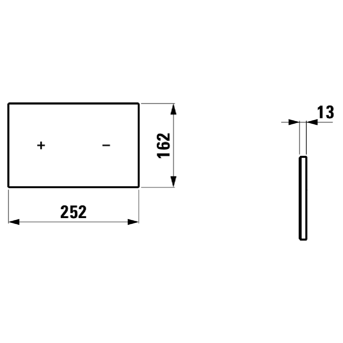 Laufen  Installation System LIS Клавиша смыва, 25x1.5x16см., AW4 двойной смыв, бесконтактная, цвет: черный глянцевый