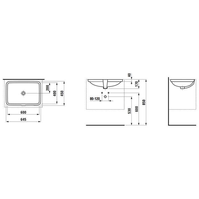 Laufen Pro Раковина 60x40x17см, без отв., цвет: белый