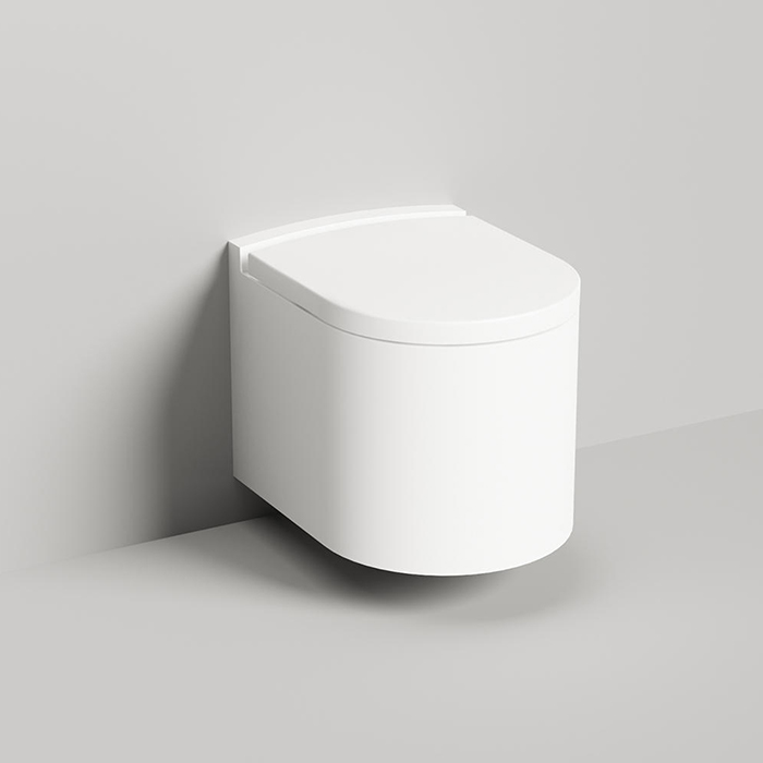 Salini Gemelli Унитаз подвесной 53х41х42см, материал S-Stone, внутри керамика, крышка микролифт, цвет: белый
