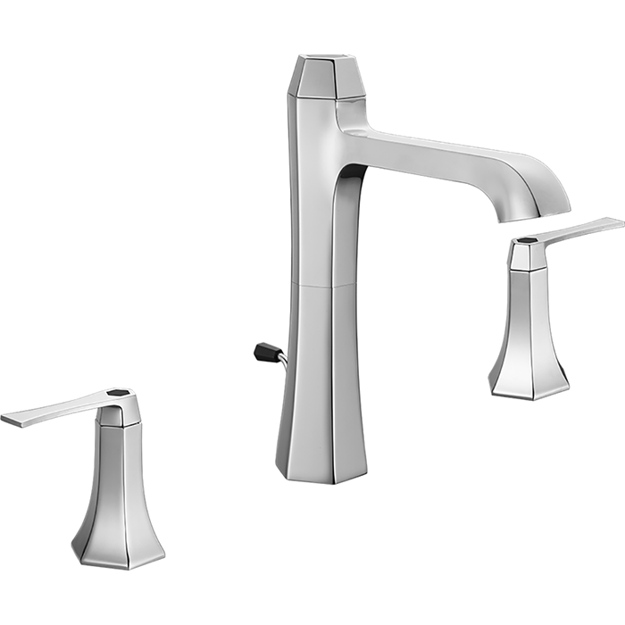 CISAL Cherie Смеситель для раковины на 3 отверстия с донным клапаном, цвет: хром/черный матовый