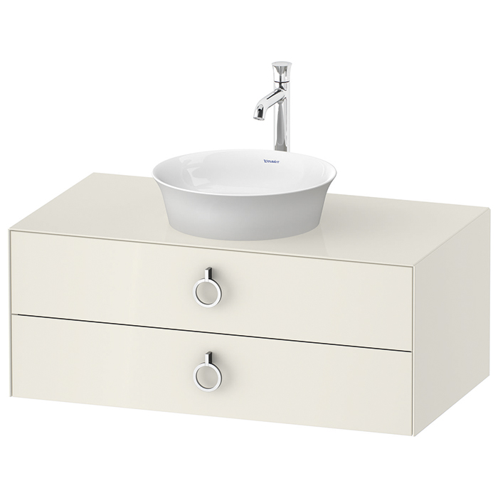 Duravit White Tulip Тумбочка подвесная 100x55х40.8см., раковина, 2 ящика с ручкой, цвет: Nordic White HighGloss