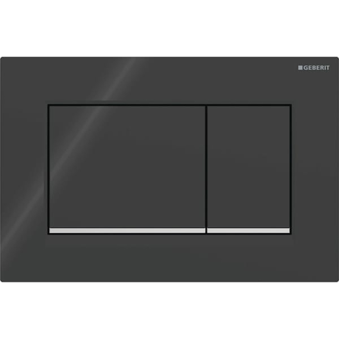 Geberit Sigma20 Клавиша для двойного смыва, квадратная, цвет: черный/хром 