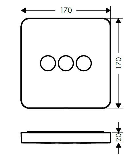 Axor ShowerSelect Запорно-переключающее устройство на 3 потребителя, внешняя часть, цвет: хром