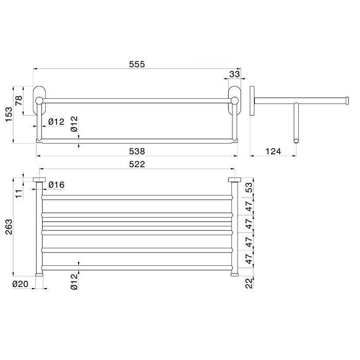 Newform Accessori tondi Полка для полотенец, цвет: PVD brushed copper bronze