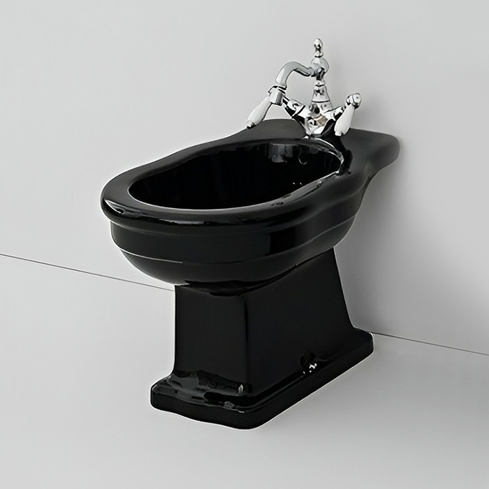 Artceram HERMITAGE биде напольное 55х36см с 1 отв под смеситель с креплением, цвет: черный