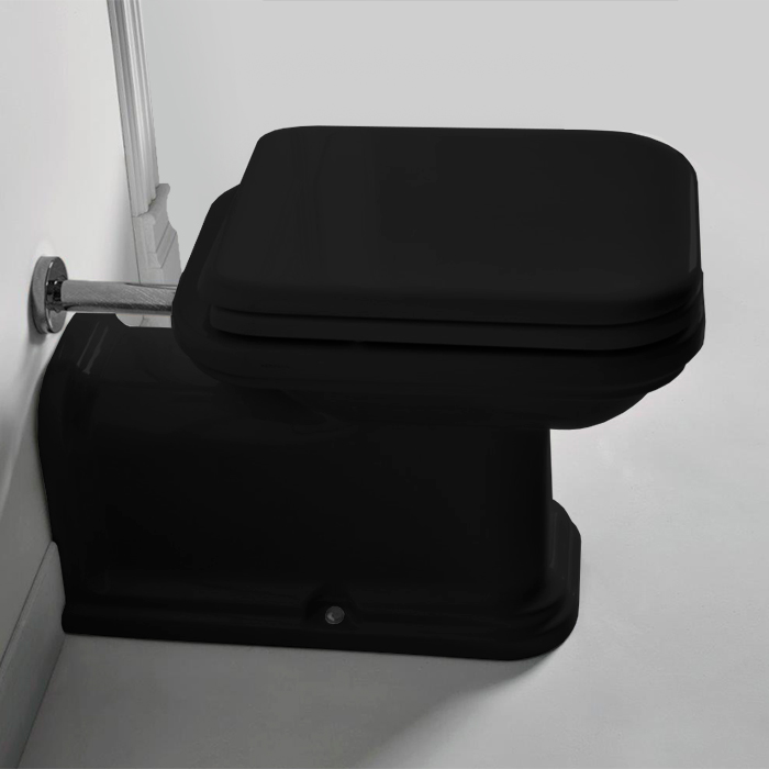 Kerasan Waldorf Унитаз 65х37см., напольный, пристенный, "Prolungato", цвет: черный матовый