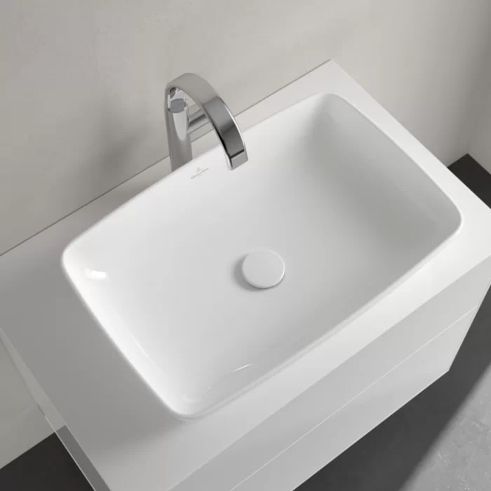 Villeroy&Boch Artis Раковина 58х38.5х12.5см., накладная, без отв., без перелива, TitanCeram, цвет: альпийский белый