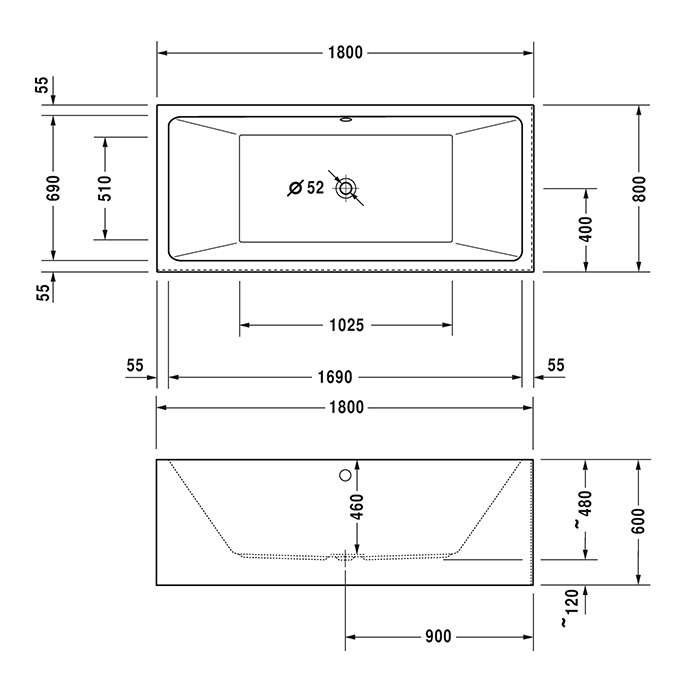 Duravit Vero Air Ванна 180x80см, встраиваемая, Ecke links, цвет: белый