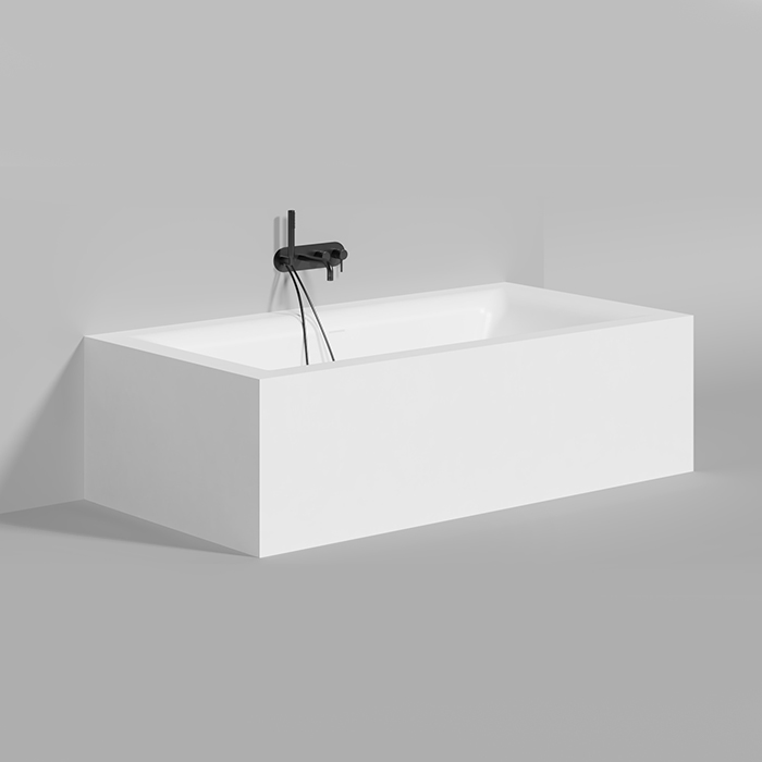 Salini Ariosa Axis Ванна 210х100х65см., встраиваемая, S-Stone, с донным клапаном "Click-Clack", сифоном, слив-переливом, ножками, цвет: белый матовый