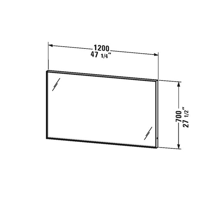 Duravit L-Cube Зеркало 1200х67 мм. с подсветкой , 1 сенс выкл справа внизу
