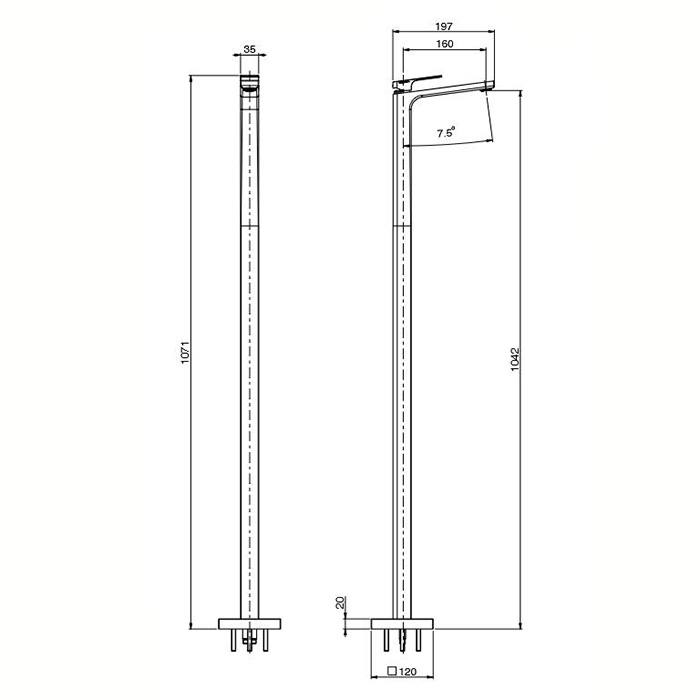 Fima Carlo Frattini Fit Смеситель для раковины, напольный, цвет: хром