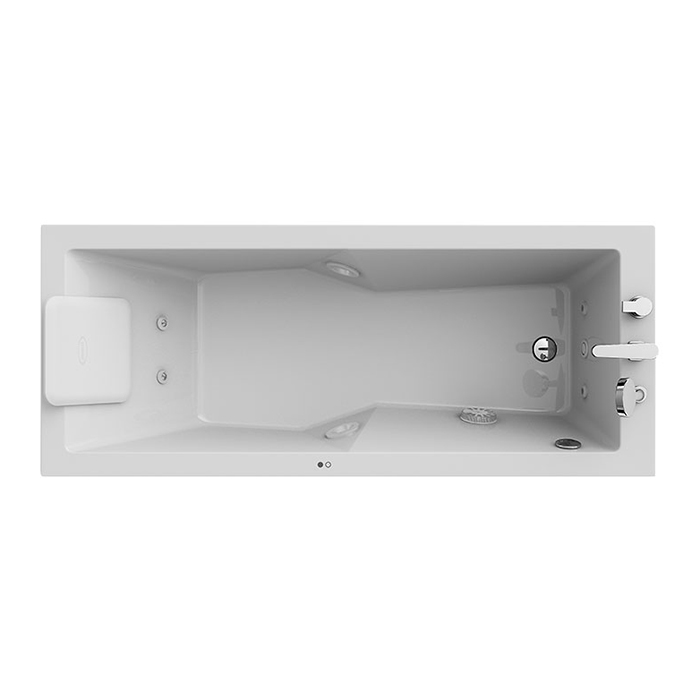 JACUZZI ENERGY Ванна с г/м 180x80x57см, без панели , смеситель, кит (форсунки, водозаборник,слив), SX, цвет белый