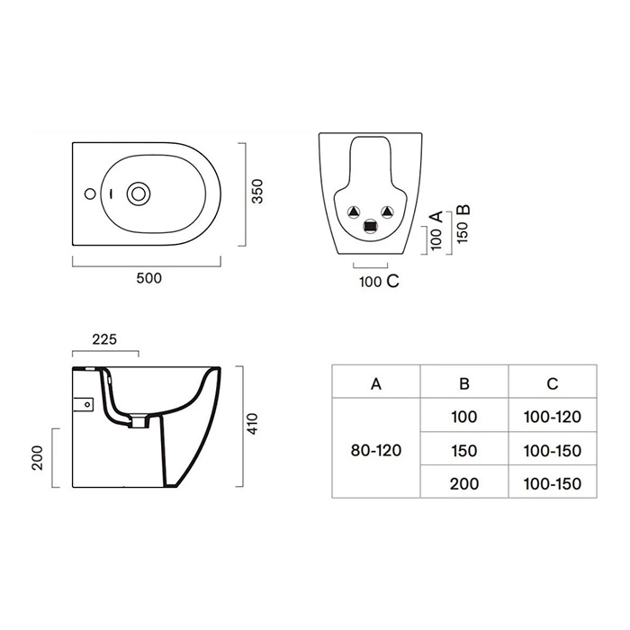 Catalano Sfera Биде напольное 50x35, с 1 отв., цвет: белый глянцевый