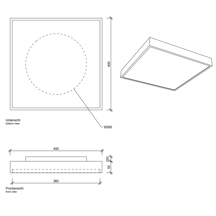 Decor Walther Cut 40 Светильник потолочный 40x40x7см, 2x R7S 78mm max. 150W, цвет: хром