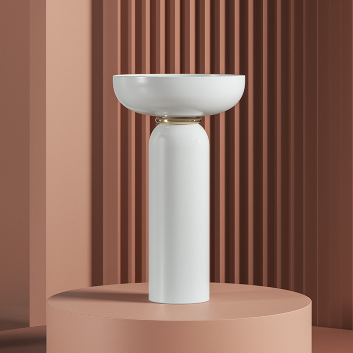 Artceram Jolie Раковина 50см., на пьедестале, пристенный монтаж,  цвет: белый матовый/золото