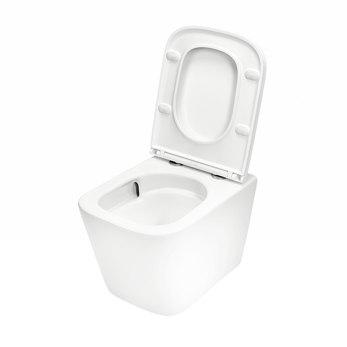 TECEspring S Комплект: Унитаз подвесной Regular, безободковый, смыв Torando flush, сиденье Slim с микролифтом и быстрым снятием, цвет: белый