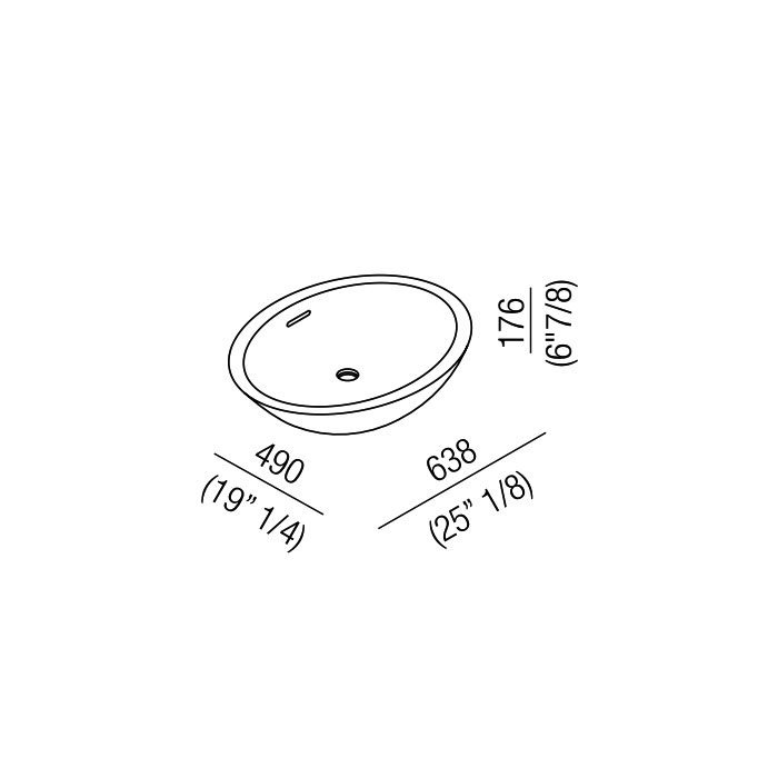 Agape Spoon XL Раковина 63.8х49х17.6 см, без отв., цвет: белый