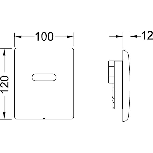 TECE TECEplanus Urinal Панель смыва для писсуара, с инфракрасным датчиком, 6 V батарея, цвет: хром глянцевый