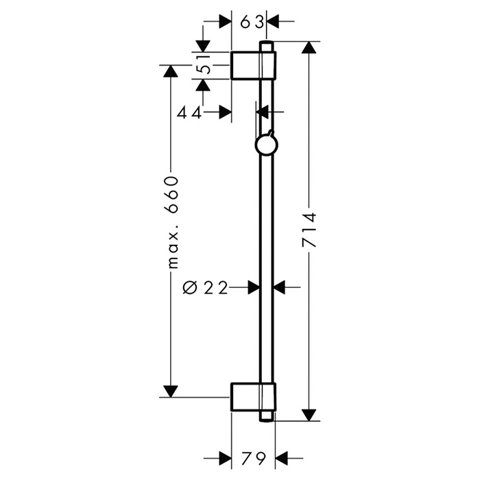 Hansgrohe Unica Штанга для душа 72 см, цвет: хром