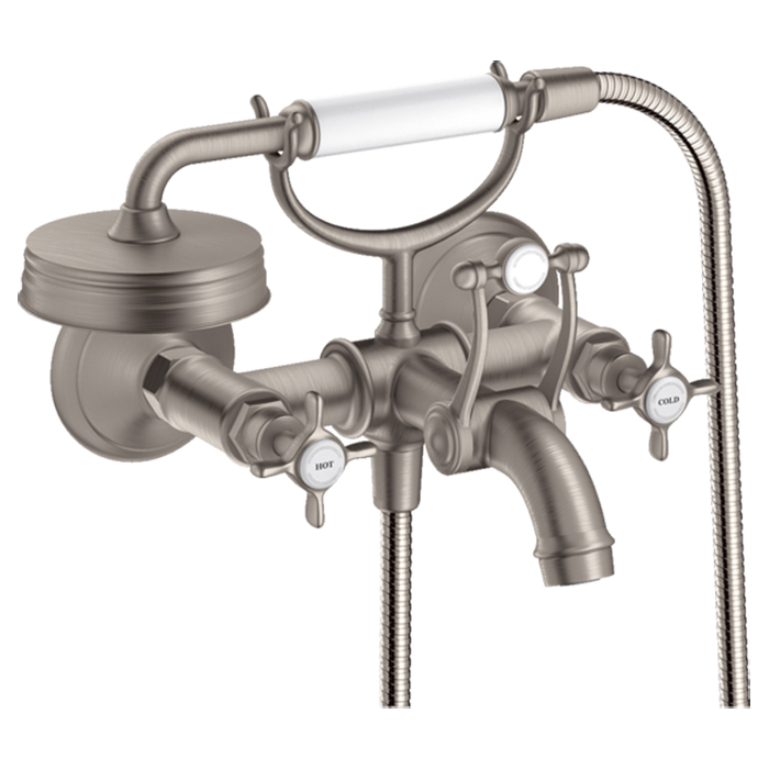 Axor Montreux Смеситель для ванны, настенный, с ручным душем, цвет: сталь