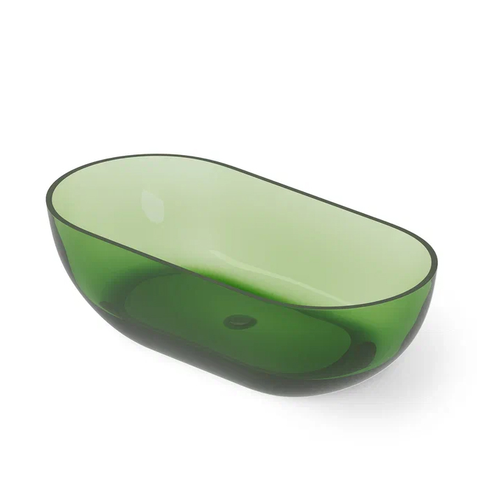 Dea Design Shadow Ванна 155х77х52см., отдельностоящая, Glasstech, прозрачная смола, цвет: Emerald R3