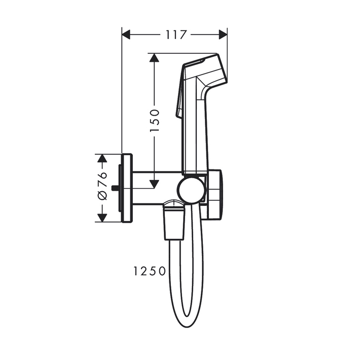 Hansgrohe  Bidette E Гигиенический душ со смесителем, держатель, цвет: бронза