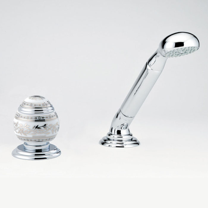 THG Marquise porcelaine blanche Ручной душ на борт ванны, 2 отв., цвет: хром/платина/белый фарфор