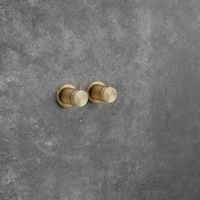 Gessi Gessi316 Смеситель для душа, встраиваемый, термостатический, с переключателем на 2 положения, цвет: Warm Bronze Br. PVD