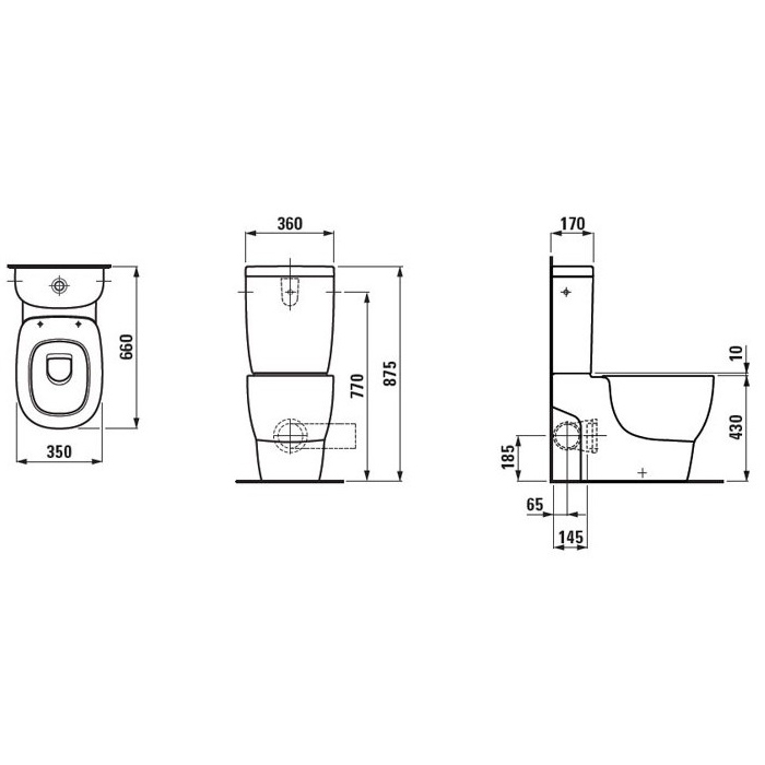 Laufen Mimo Унитаз 35х66см., напольный, глубокое смывание, цвет: белый