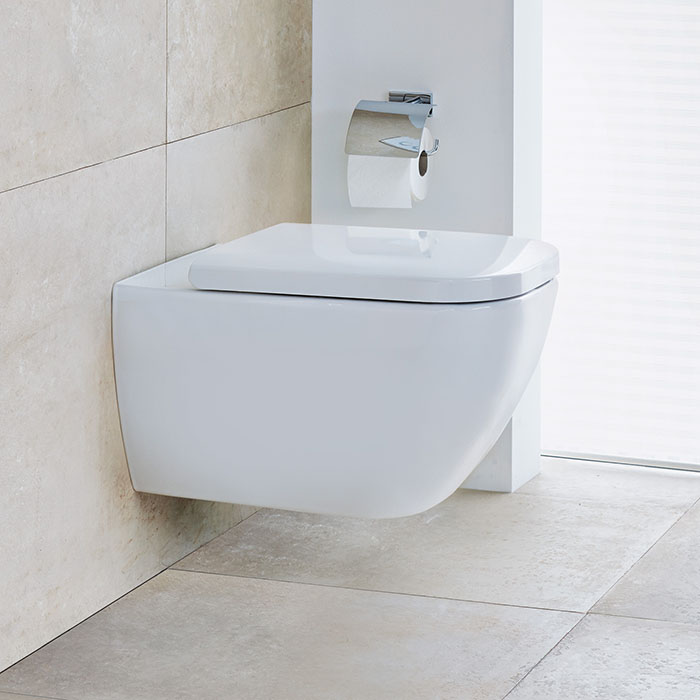 DURAVIT Happy D.2 Унитаз 54х36.5см., подвесной, безободковый, с креплением, цвет: белый