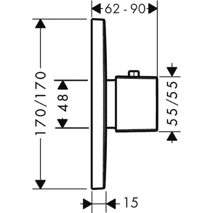 Axor Urquiola, Термостат Highflow, СМ, внешняя часть, цвет: хром