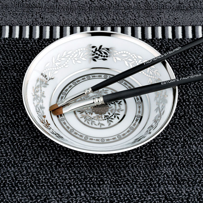 THG MARQUISE BLANC DECOR PLATINE Блюдо керамическое ø130 мм., настольное, декор платина, цвет: белый