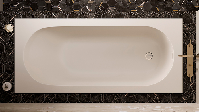 Salini Lofo Kit Ванна 179х79.1х61см., встраиваемая, Solid Surface, с донным клапаном, сифоном, ножками, слив-переливом, цвет: белый матовый