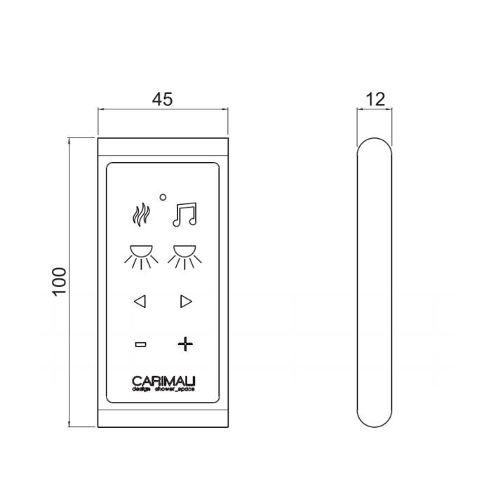 Carimali Пульт д/управления хромотерапией и контролем белого света, вкл./выкл. аудио и ароматерапевтических устройств, с системой Bluetooth IP65