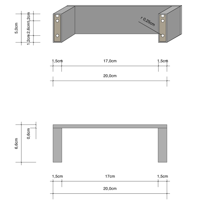 Decor Walther Brick HTE20 Полотенцедержатель 20см, подвесной, цвет: хром