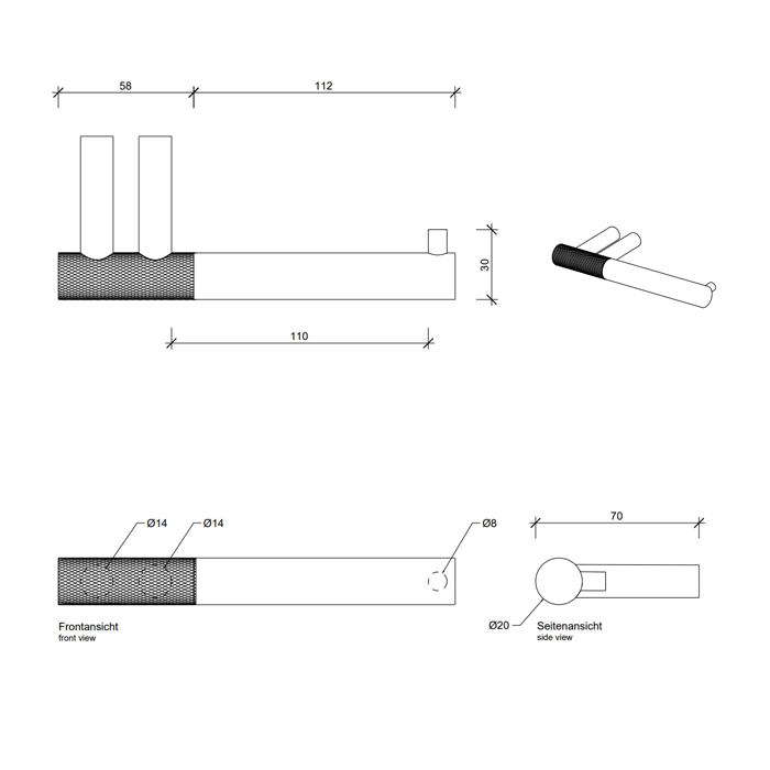 Decor Walther Club TPH1 Держатель туалетной бумаги, подвесной, цвет: черный матовый / хром