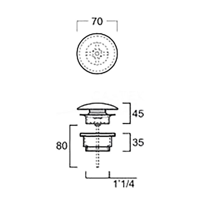 Villeroy&Boch Донный клапан для раковины, незапираемый, с керамической крышкой, цвет: альпийский белый