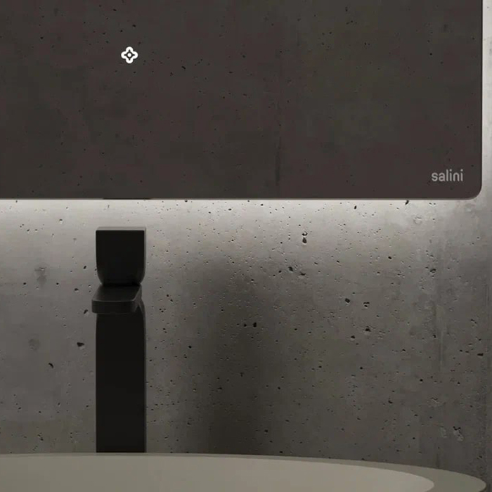 Salini Зеркало для ванны OMBRA 90х90х2.5см., с LED подсветкой, влагостойкое AGC Сrystalvision, сенс. выкл., крепления, обогрев, антизапот.