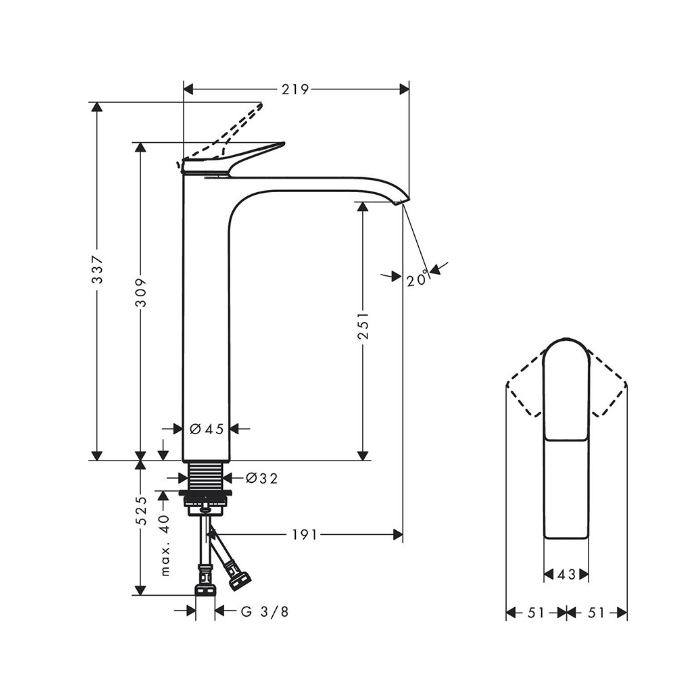 Hansgrohe Vivenis Смеситель для раковины, 1 отв., цвет: белый матовый