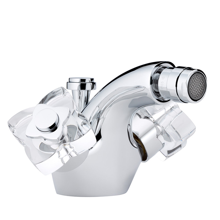 THG Pуtale de cristal clair Смеситель для биде, 1 отв., цвет: хром/прозрачный хрусталь