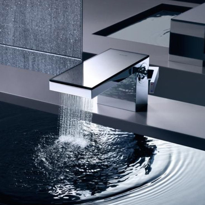 Axor MyEdition Смеситель для раковины, на 1 отв., излив 200мм, с донным клапаном, цвет: хром/зеркальное стекло