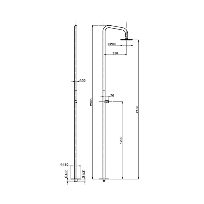 Cisal Welness Душевая колонна, напольная, цвет: нержавеющая сталь