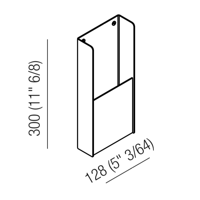 Agape Mach 2 Диспенсер для санитарных пакетов подвесной 30x12.8 см, цвет: черный