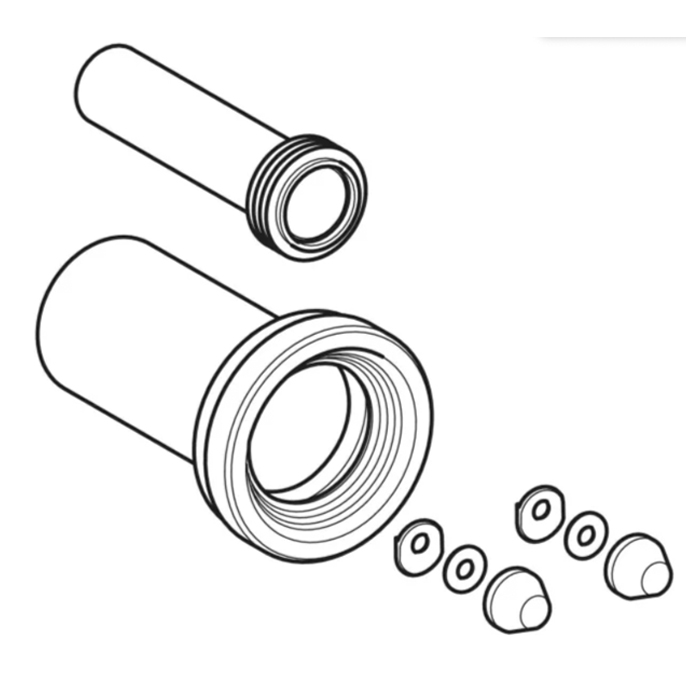 Geberit Подсоединительный комплект для подвесного унитаза d9х3см., цвет: хром матовый