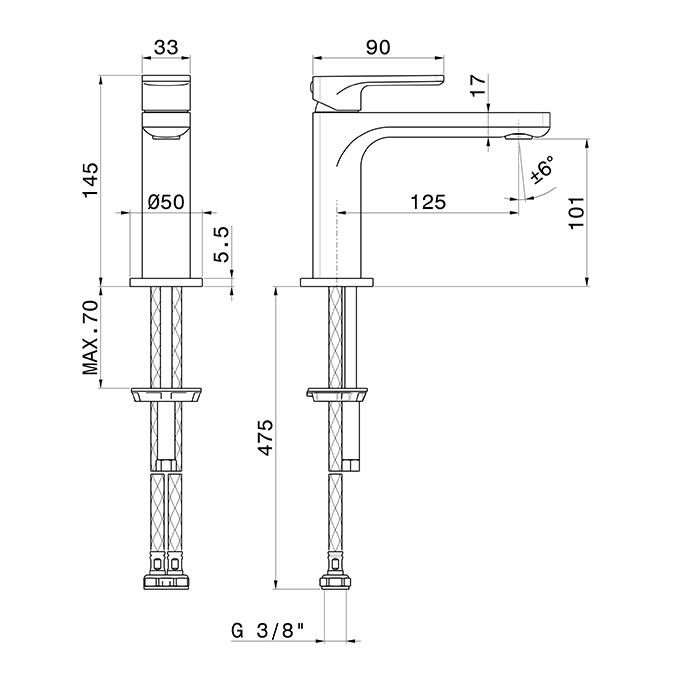 Newform B-Easy Смеситель для раковины, 1 отв., цвет: хром
