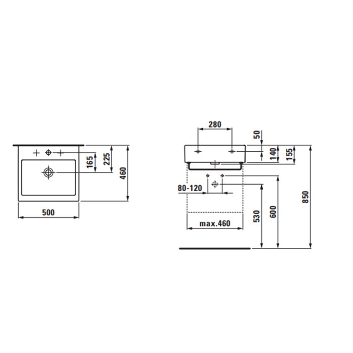 Laufen Living City Раковина 50х46х14 см, 1 отв., цвет: белый